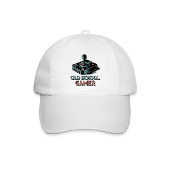 Old School Gamer – Retro Joystick - Baseball Cap - white/white - Front