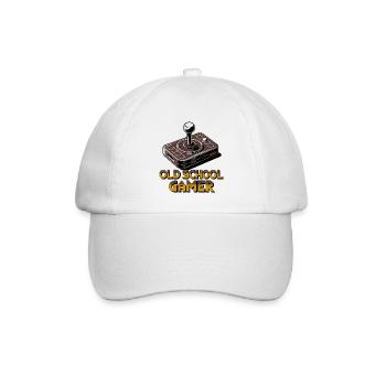 Old School Gamer – Retro Joystick - Baseball Cap - white/white - Front