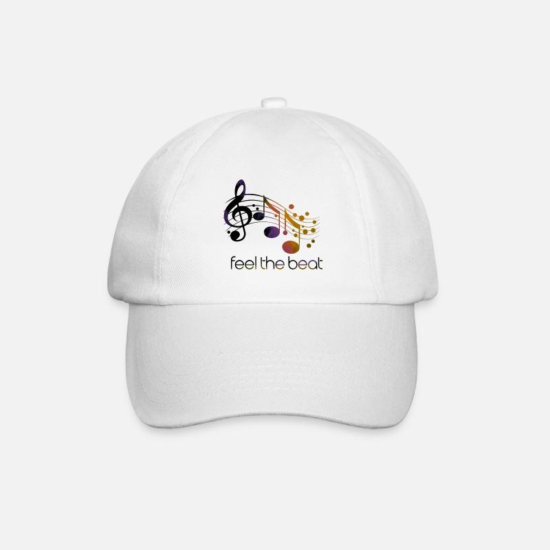 Feel the Beat – Abstrakter Notenschlüssel - Baseballkappe - Weiß/Weiß