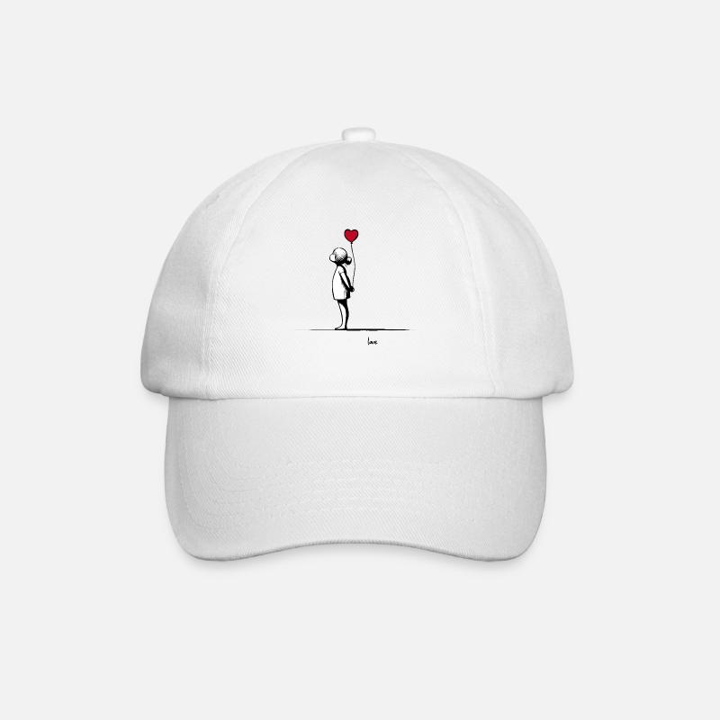 LOVE - Baseballkappe - Weiß/Weiß