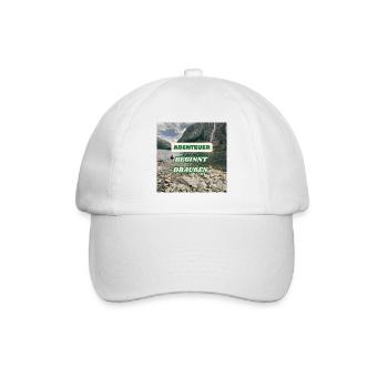 Abenteuer beginnt draußen - Baseballkappe - Weiß/Weiß - Vorne