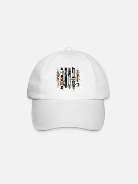 Vintage-Küche für weibliche Köchin - Baseballkappe - Weiß/Weiß
