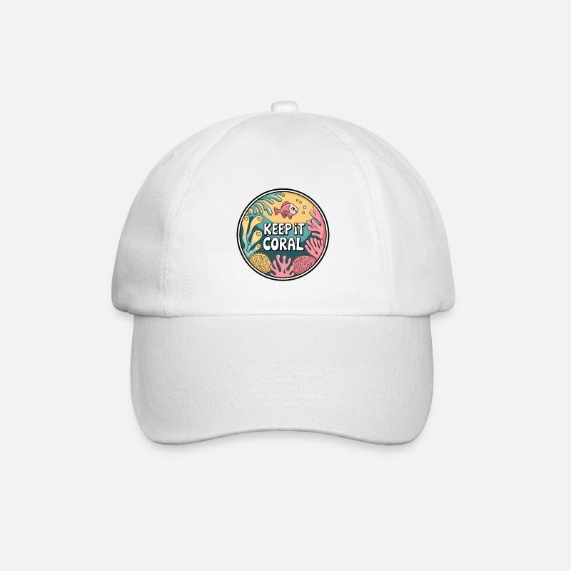 Keep It Coral – Korallenriff Retten, Meeresschutz - Baseballkappe - Weiß/Weiß