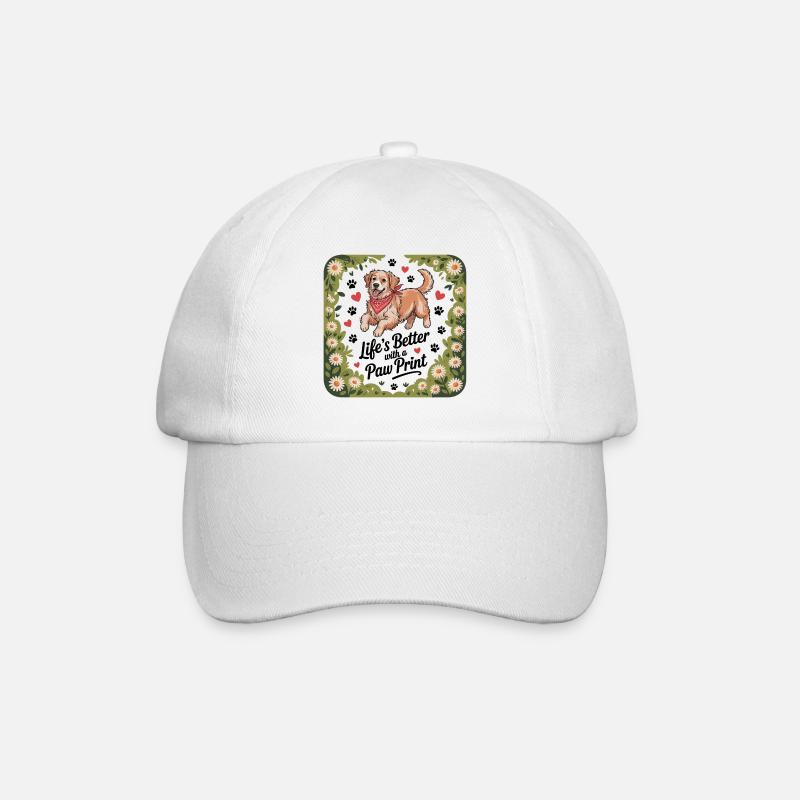 La vie est meilleure avec une empreinte de patte - Casquette classique - blanc/blanc