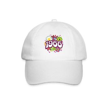 Hippi 60 Ans Femme Anniversaire 1966 - Casquette classique - blanc/blanc - Devant