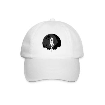 Rocket to the Moon - Black - Baseball Cap - white/white - Front