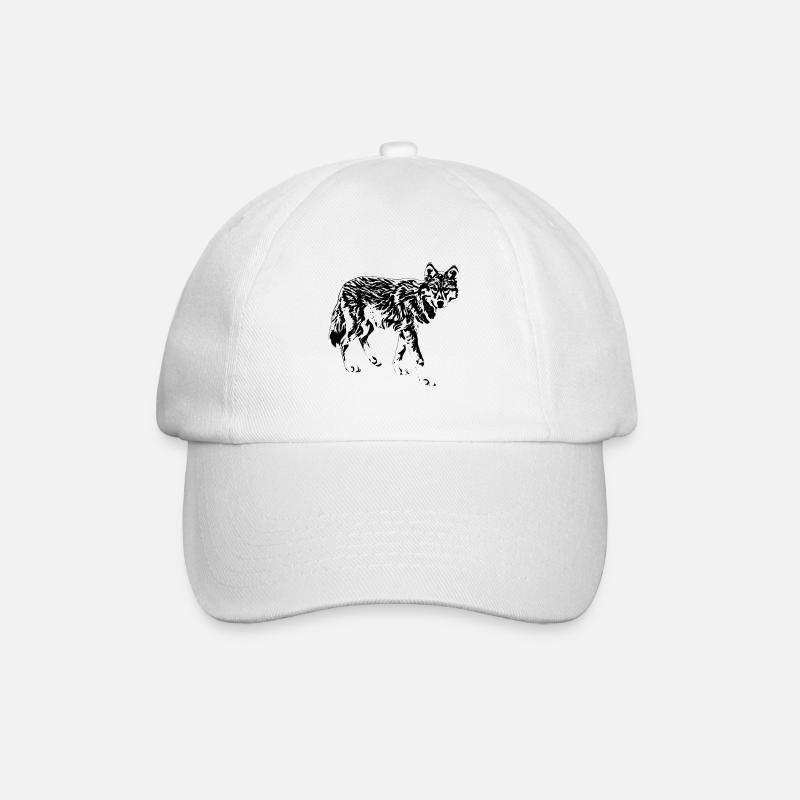 Wolf - Baseballkappe - Weiß/Weiß