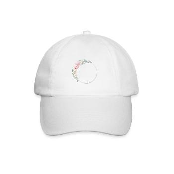 Customizable floral wreath silver pink - Baseball Cap - white/white - Front
