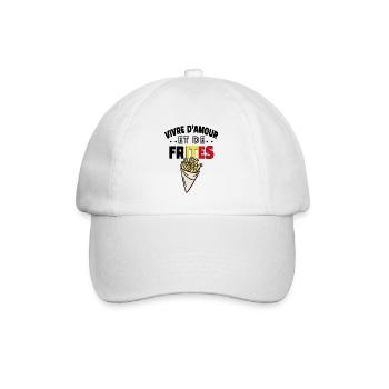 Vivre d'amour et de frites t-shirt belgique - Casquette classique - blanc/blanc - Devant