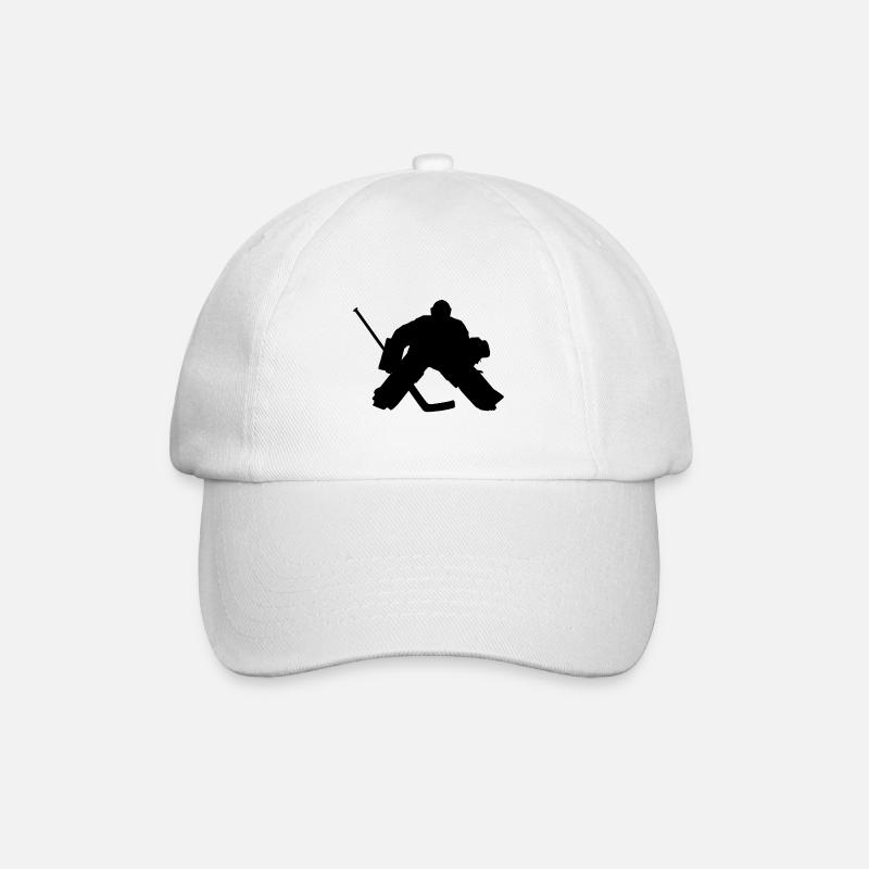 Eishockeyspieler Torhüter, Torwart. Ice hockey - Baseballkappe - Weiß/Weiß