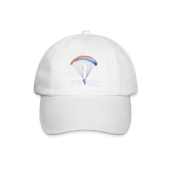 Paragliders fly over mountains - Baseball Cap - white/white - Front
