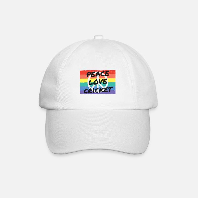 Peace. Love. Cricket - Baseball Cap - white/white