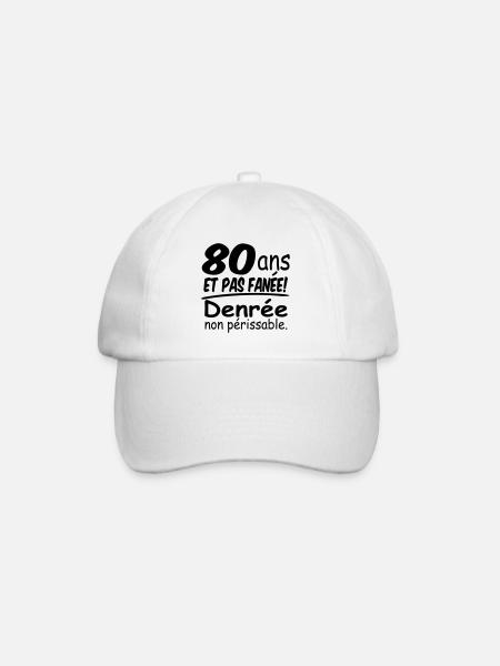 80 ans / anniversaire 80 ans / femme 80 ans - Casquette classique - blanc/blanc