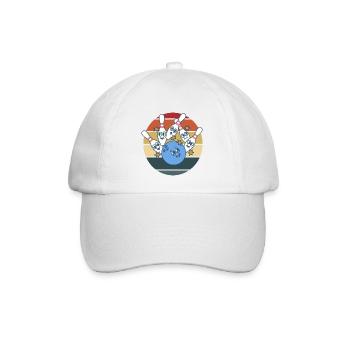 Boule de bowling amusante pour le bowling Verien - Casquette classique - blanc/blanc - Devant
