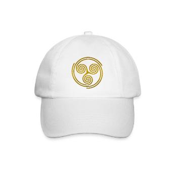 Celtic Culture Triple Spiral Triskele Symbol 5 - Baseball Cap - white/white - Front