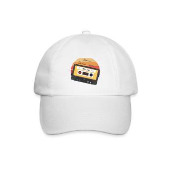 Cassette audio rétro vintage - Casquette classique - blanc/blanc - Devant