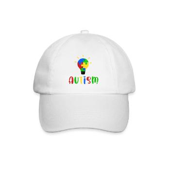 AUTIST ASPERGER PUZZLE LAMP SYNDROME MOTIF SAYING - Baseball Cap - white/white - Front