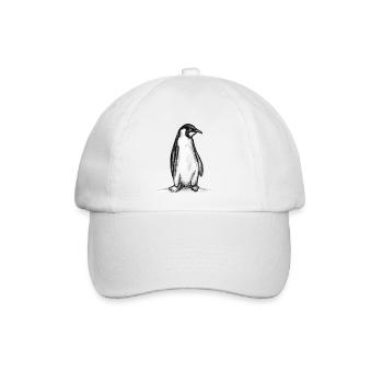 Penguin Illustration - Baseball Cap - white/white - Front