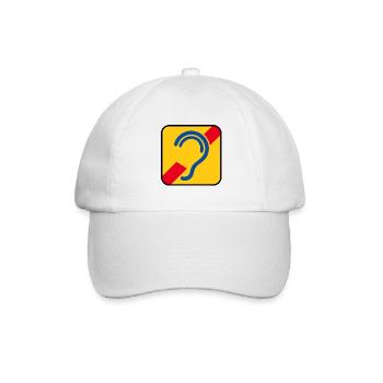 Deaf, hard of hearing, deafness, Limited hearing. - Baseball Cap - white/white - Front