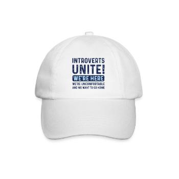 Introverts Unite - Baseball Cap - white/white - Front