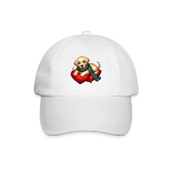 Labradoe Retriever Welpe - Baseballkappe - Weiß/Weiß - Vorne