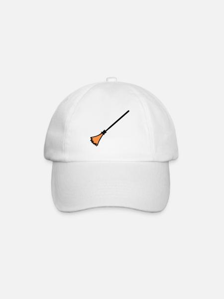 Broom, hand-drawn: cleaning lady, garbage man. - Baseball Cap - white/white