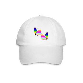 Regenbogen-Schmetterling - Baseballkappe - Weiß/Weiß - Vorne