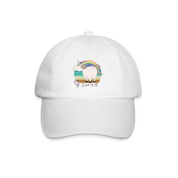 Retro Vintage Unicorn with Saying: Shine - Baseball Cap - white/white - Front