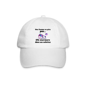 Une femme ne pète pas t-shirt drôle idée cadeau - Casquette classique - blanc/blanc - Devant