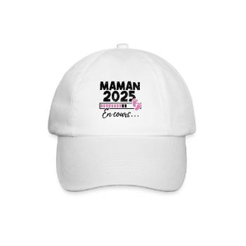 Maman 2025 En Cours - Casquette classique - blanc/blanc - Devant