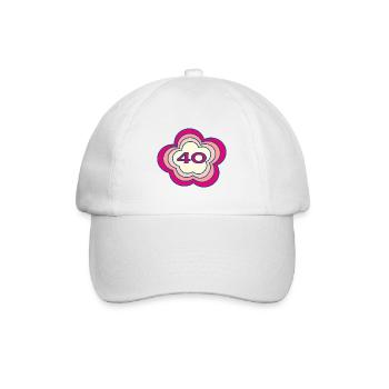 40. 40 YEARS. 40th ANNIVERSARY. BIRTHDAY 40 YEARS. - Baseball Cap - white/white - Front