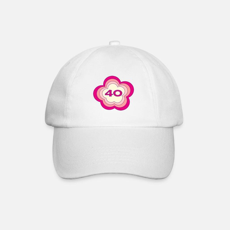 40. 40 ANS. 40e ANNIVERSAIRE. ANNIVERSAIRE 40 ANS. - Casquette classique - blanc/blanc
