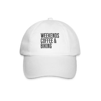 Coffee & Bike Weekend Cycling Humour - Baseball Cap - white/white - Front