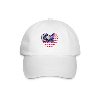 Conception de coeur de drapeau de la Malaisie - Casquette classique - blanc/blanc - Devant