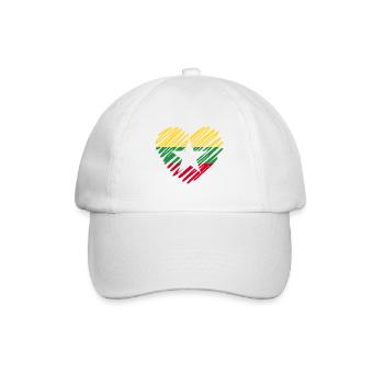 Myanmar Flagge Herz Design - Baseballkappe - Weiß/Weiß - Vorne