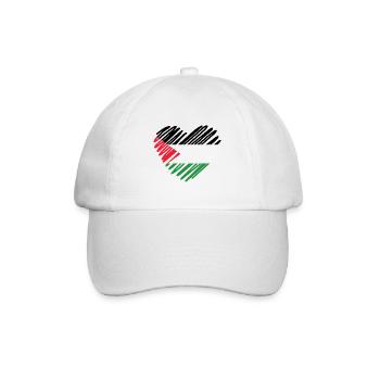 Drapeau de la Palestine en forme de cœur - Free Palestine - Casquette classique - blanc/blanc - Devant