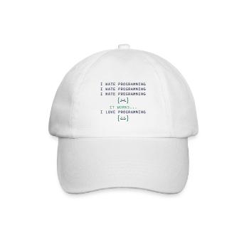 Ich hasse Programmierung - Baseballkappe - Weiß/Weiß - Vorne
