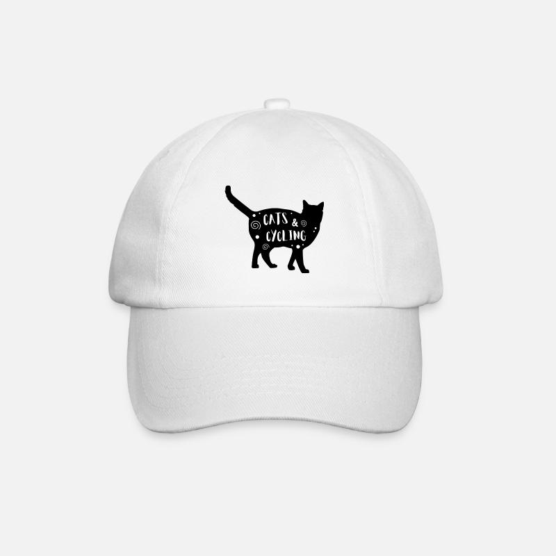 Cats & Cycling - Baseball Cap - white/white