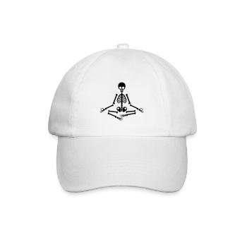 Meditation Skeleton Meditate Relaxation Yoga Fun - Baseball Cap - white/white - Front