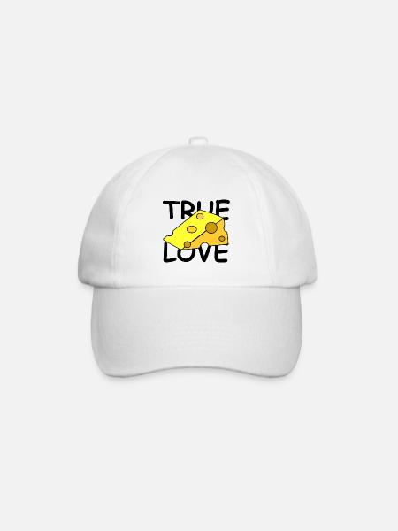 true love cheese - Baseball Cap - white/white