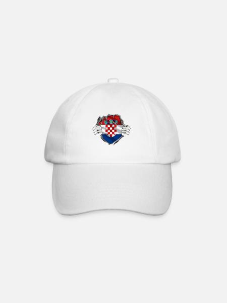 Kroatien Flagge Adria Zagreb Kroatische Fahne - Baseballkappe - Weiß/Weiß
