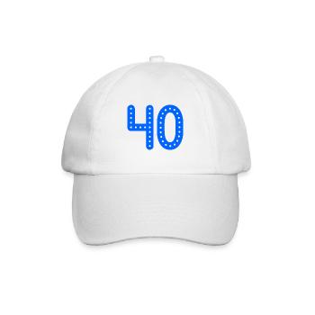 40. 40 ANS. 40e ANNIVERSAIRE. ANNIVERSAIRE 40 ANS. - Casquette classique - blanc/blanc - Devant
