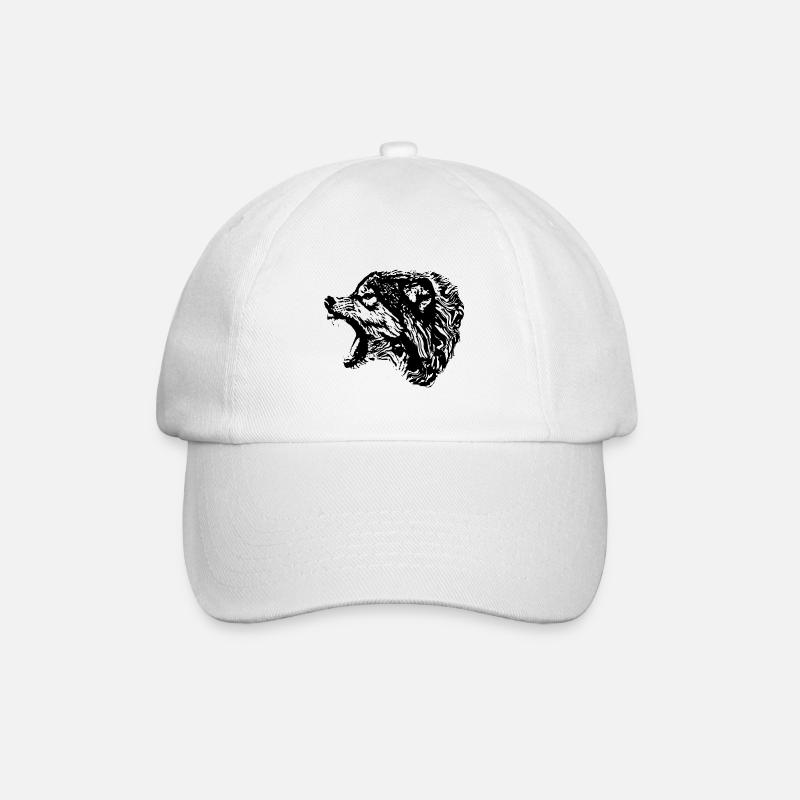 Wolf - Baseballkappe - Weiß/Weiß
