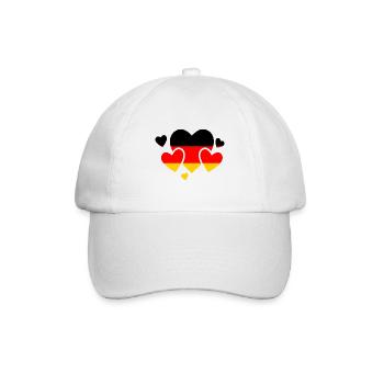 Deutschland Flagge Deutsche Fahne Used Look Heimat - Baseballkappe - Weiß/Weiß - Vorne