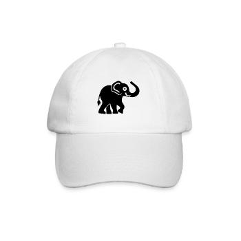 Elefant - Baseballkappe - Weiß/Weiß - Vorne