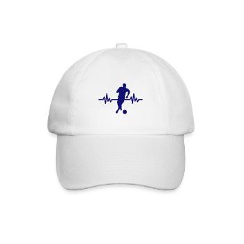 Herzschlag - Soccer / Sportverein Kicker Fußball - Baseballkappe - Weiß/Weiß - Vorne
