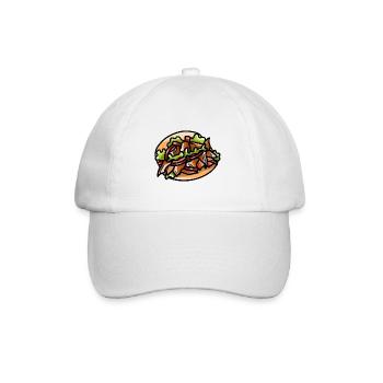 Döner Kebab Dürüm Yufka Dönerfleisch Pain plat - Casquette classique - blanc/blanc - Devant