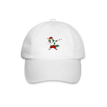 Christmas unicorn dabing Santa Claus - Baseball Cap - white/white - Front