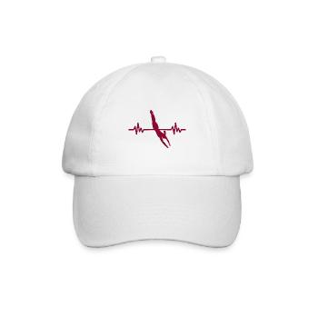 Heartbeat Swimmer - Diver Water Sports Athlete - Baseball Cap - white/white - Front