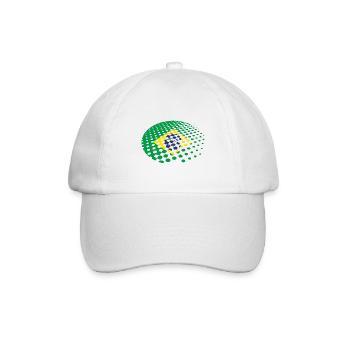 Brasilien Flagge Brasilianische Fahne Südamerika - Baseballkappe - Weiß/Weiß - Vorne